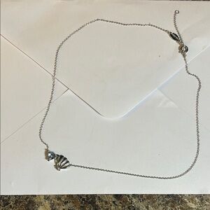 Disney Ariel Elegant Silver Shell Pendant Necklace